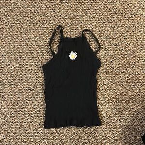 Black sunflower tank